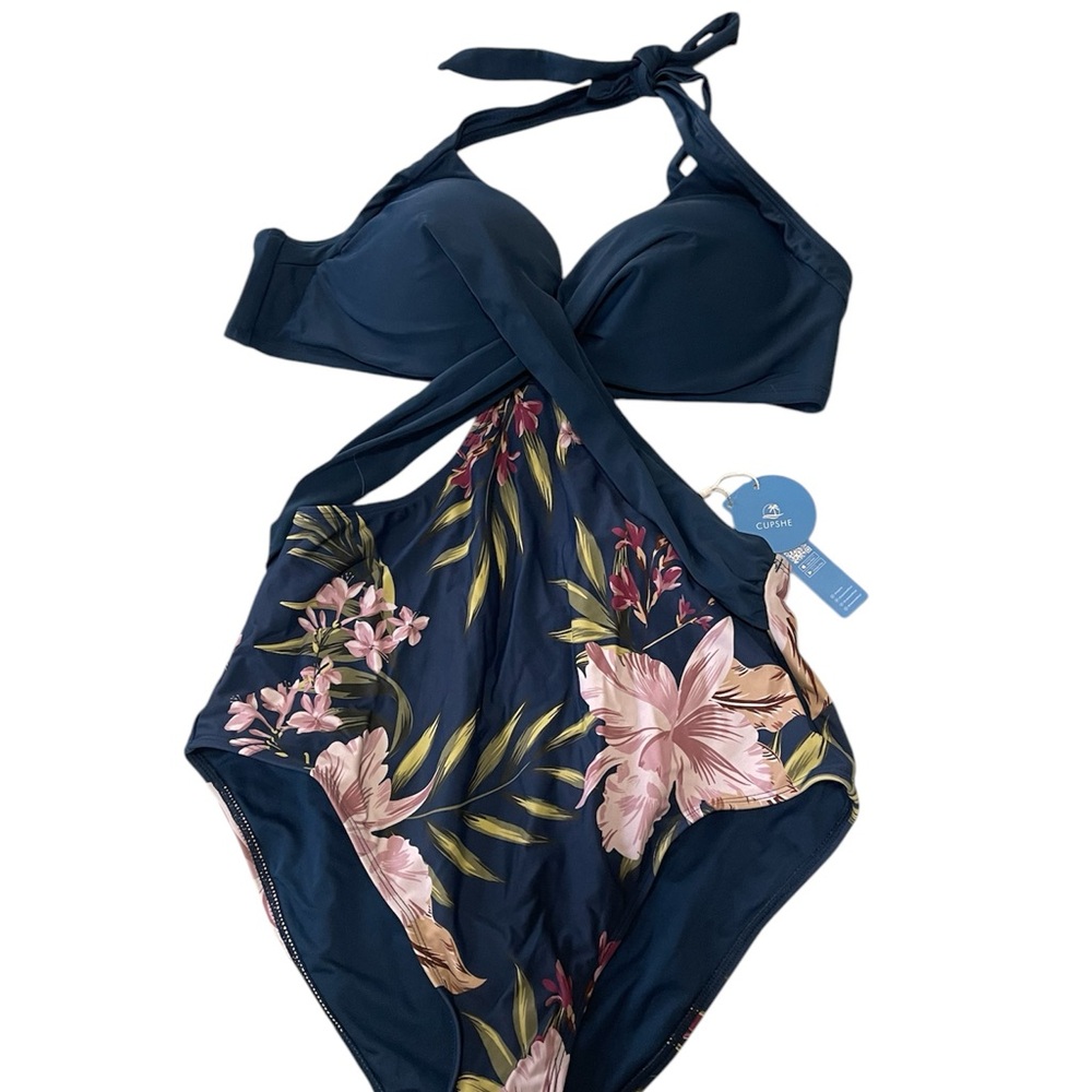 Cupshe Floral One Piece Swimsuit With Side Cutouts